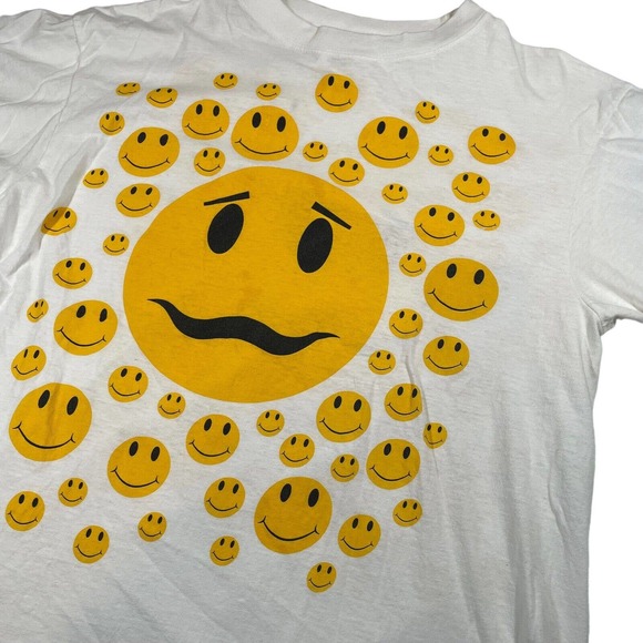Vintage 90s Smiley Face All‎ Over Two Sided Print Shirt Size Large - Picture 3 of 6